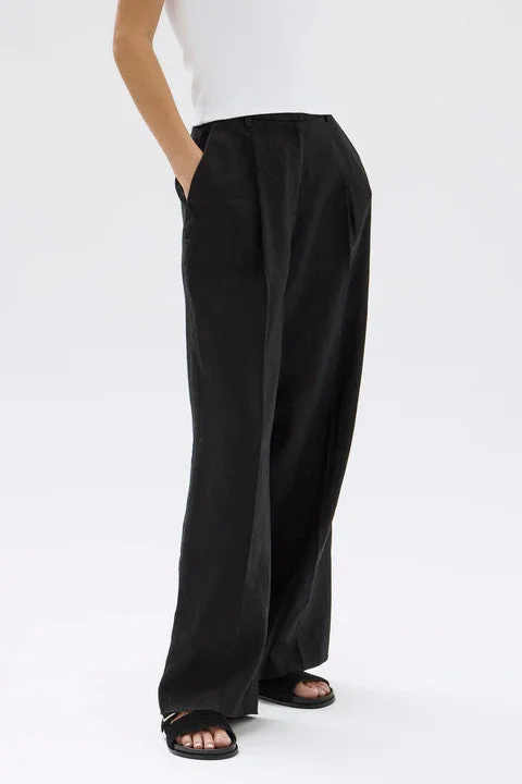 Assembly Label - Aria Linen Pant, Black Formal Dress Pants