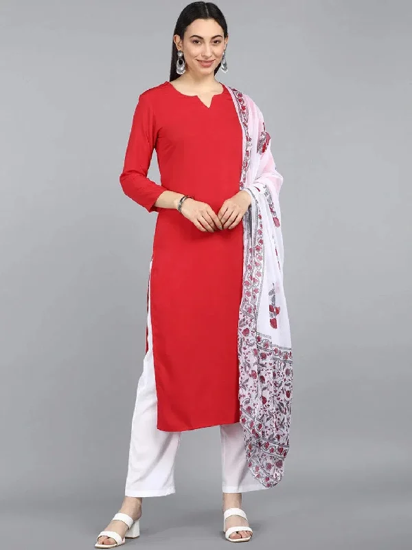 Ahika Poly Crepe Printed Kurta Pant Dupatta-PKSKD1003AB_S Soft Wool Pants