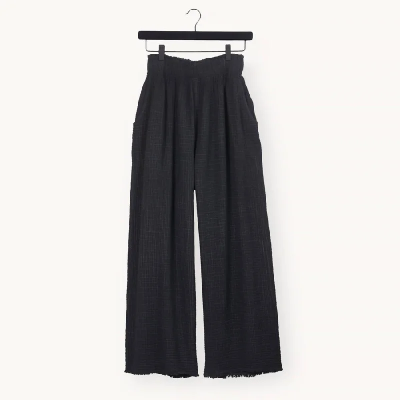 Crinkle Cotton Palazzo Pants Classic Cropped Pants