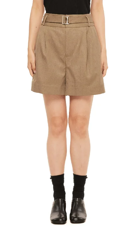 Short Pant With Belt Fashionable Tapered Leg Pants