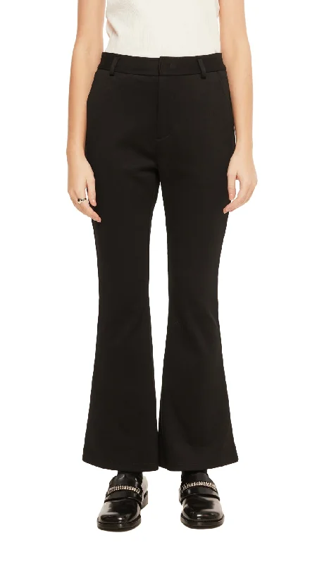 Boot-cut Pants Comfy Zip-Up Pants