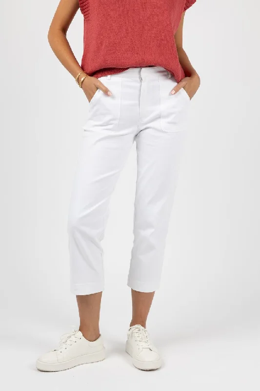 Humidity - Gigi Chino Pant, White Comfy Athletic Pants