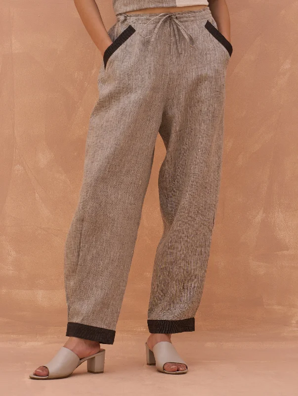 Hana Linen Pants - Charcoal Classic Cropped Pants