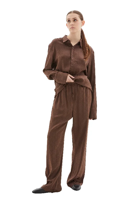 Moon Diamant Pants (Brown) Stylish Elastic Waist Pants