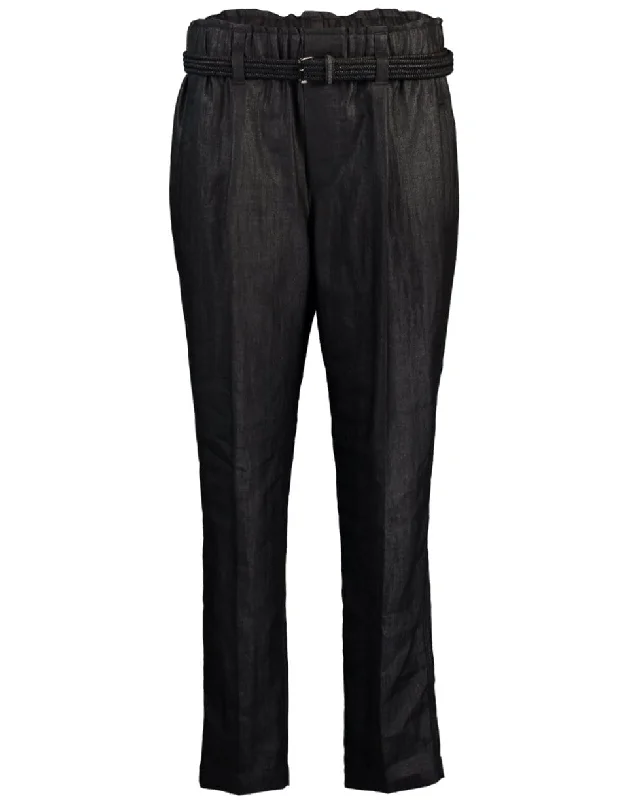 Coated Linen Pull On Pant Soft Stretch Trousers