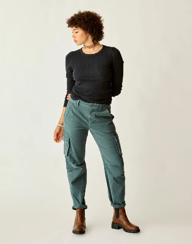 Nina Cargo Pant: Slate Comfortable Fleece Pants