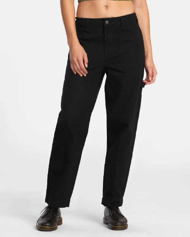 Dayshift Workwear Pants - True Black Trendy Wide-Legged Trousers