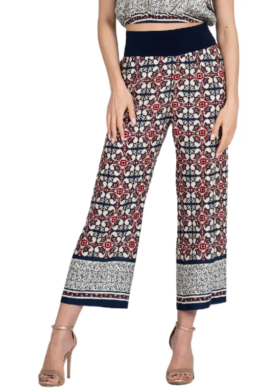 Tile Print Cropped Tango Pants Comfy Athletic Pants