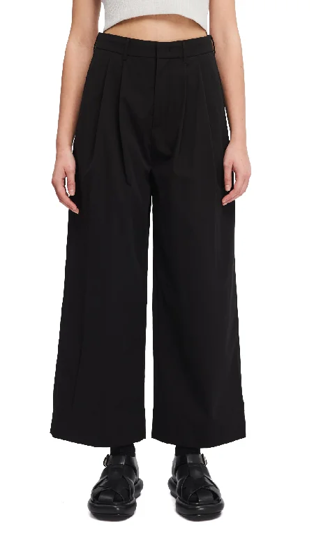 Straight Pants Stylish Paperbag Waist Pants