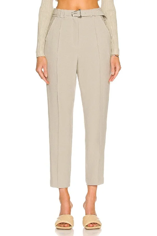 Rosemary Textured Ripple Pant Elegant Wool Trousers