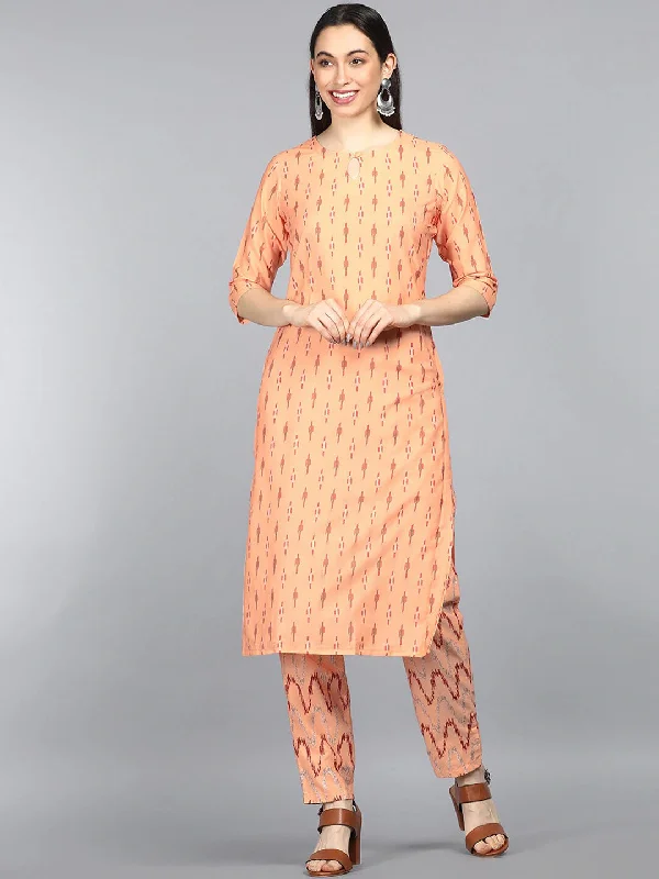 Ahika Polyester Printed Kurta Pant Set-PKSET1009AB_S Soft Stretch Pants