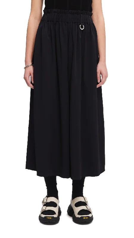 Ruffle Wide-Leg Pants Relaxed Fit Trousers