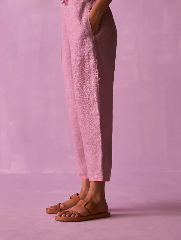 Ansa Tapered Linen Pant - Lavender Chic Slim Fit Pants