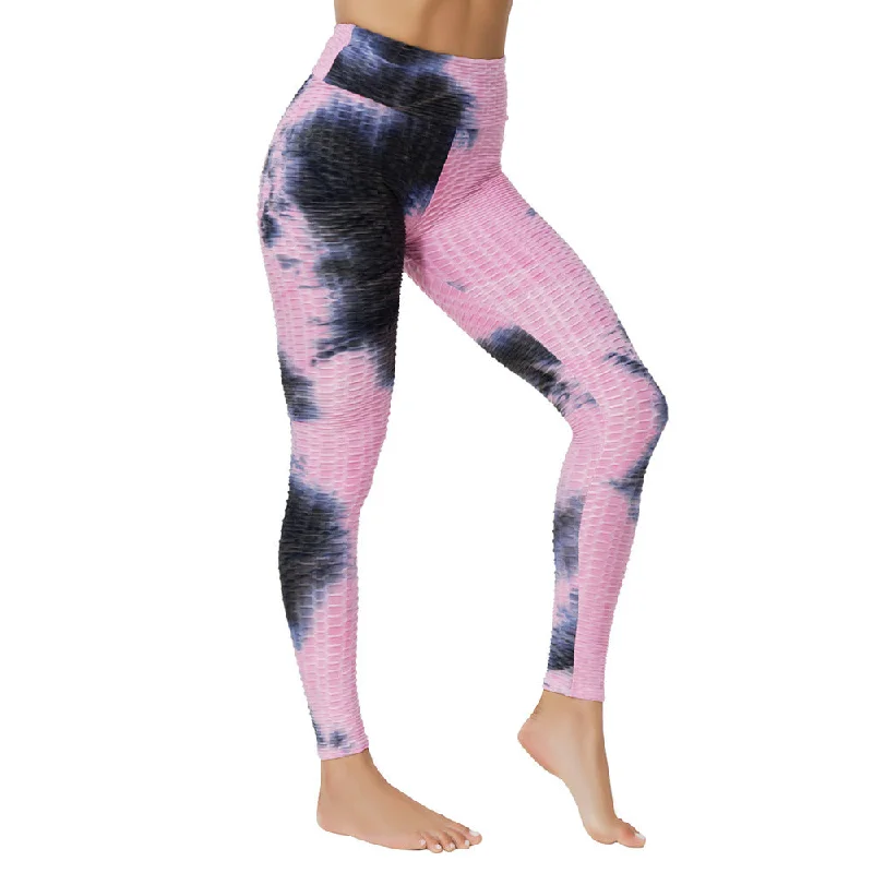 Yoga Jacquard Tie-Dye Yoga Clothes Bubble Yoga Pants Fashionable Button-Up Pants