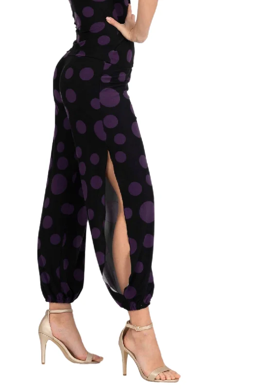 Polka Dot Babucha Tango Pants With Slits Trendy Palazzo Pants