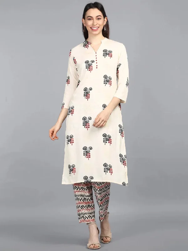 Ahika Poly Crepe Printed Kurta Pant Set-PKSET1008AB_S Stylish Paperbag Waist Pants