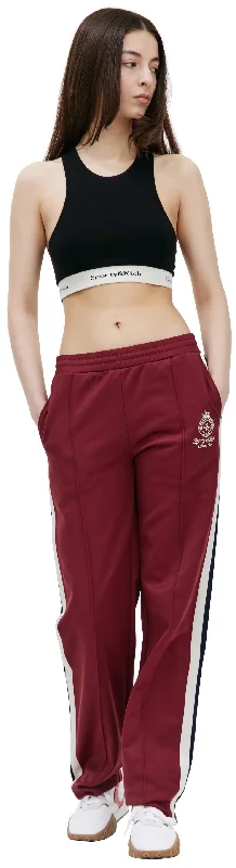 Crown Track Pants (Merlot) Stylish Elastic Waist Pants