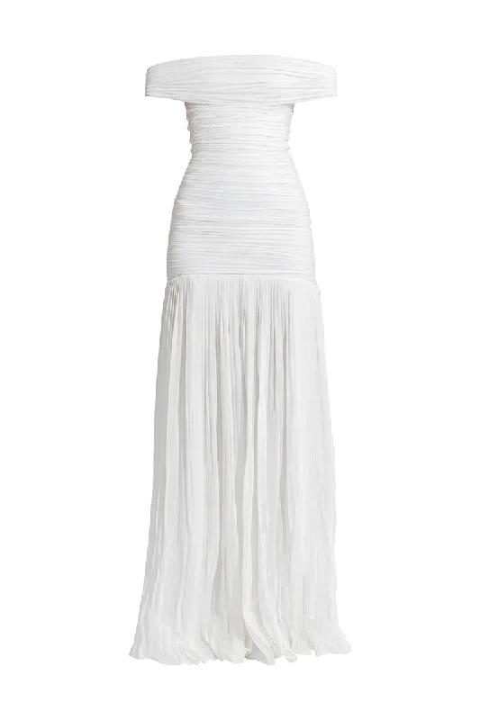 MARIA WHITE MAXI DRESS Elegant Wraparound Maxi Dress