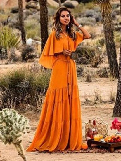 Sexy Sleeveless Loose Stitching Autumn Long Dress Maxi Dress Elegant Maxi Dress with Pockets