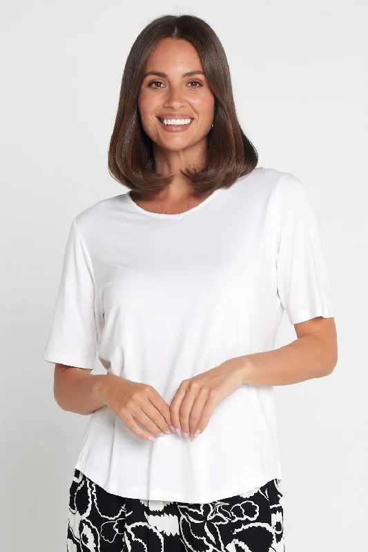 Belinda Modal Tee - White Casual Formal Business