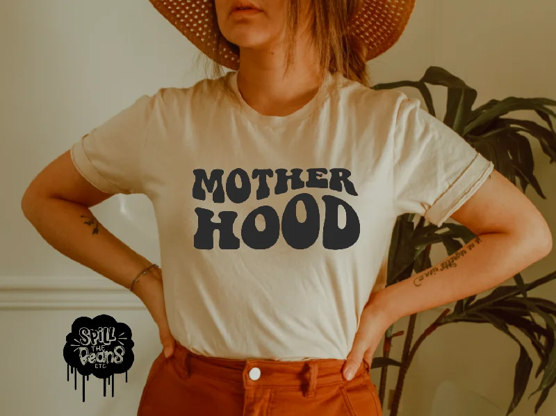 Motherhood Adult Shirt Asymmetrical Pockets Print