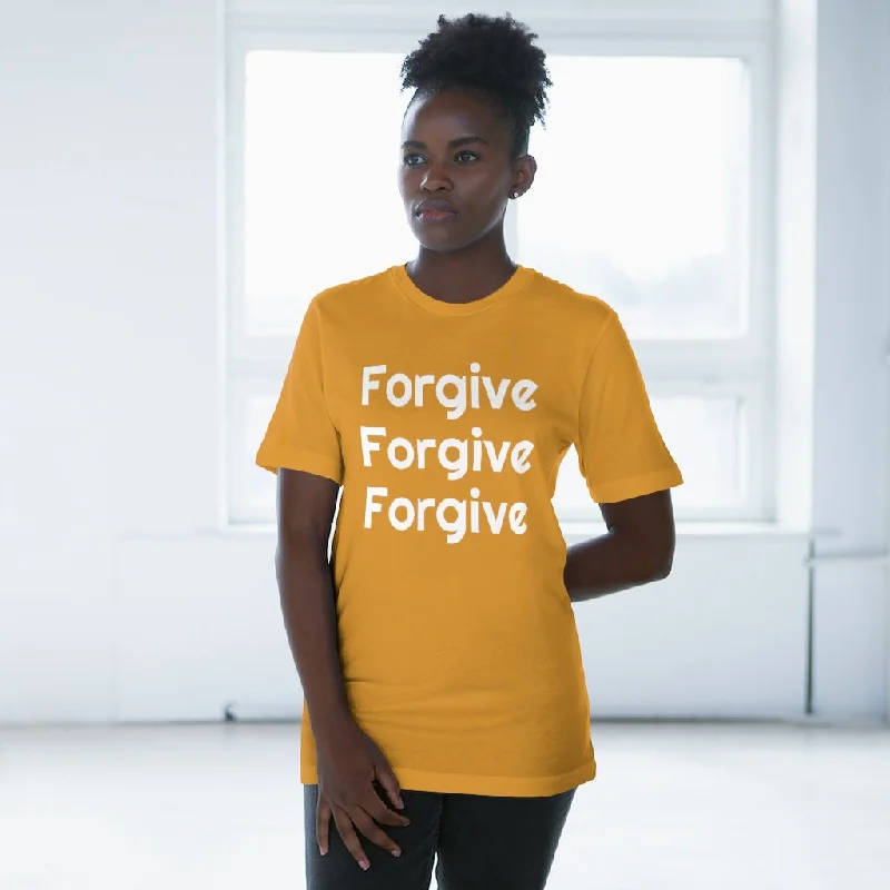 Forgive Christian Unisex Tee, Best Unisex Deluxe Christian Religious T-shirt For Men or Women (US Size: XS-3XL) Zippered Buttoned Snapped