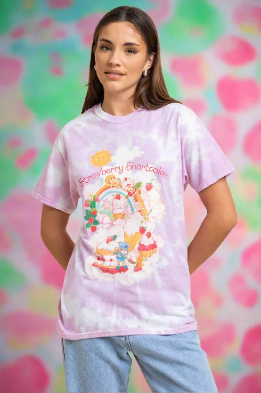 Daisy Street Strawberry Shortcake Tie Dye Tyler Tee Oversized T-Shirt Spandex breathable