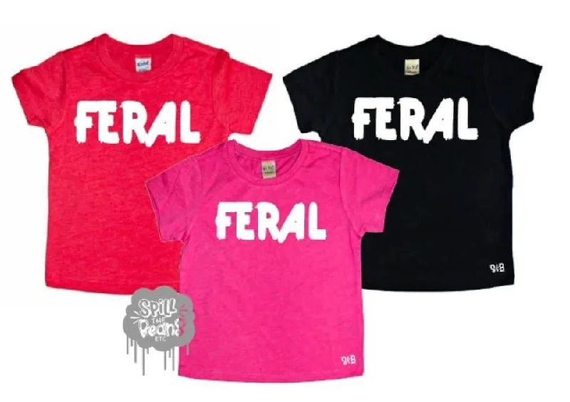 Feral Kid's Shirt Collared T-Shirt Boat Neck A-Line