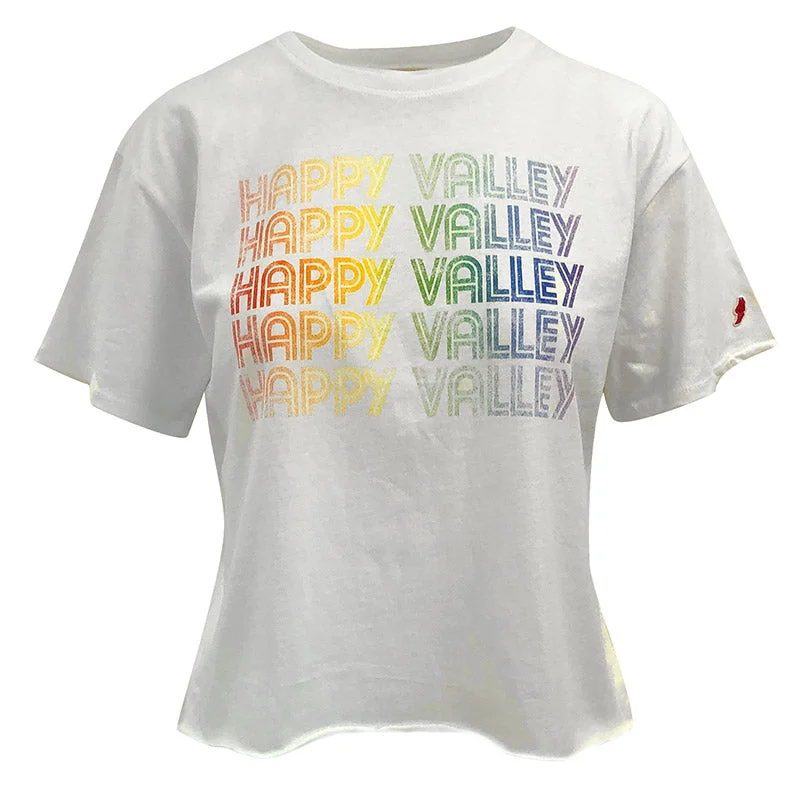 League Ladies Happy Valley Cropped T-Shirt Chenille Fabric Brocade Fabric Lace Fabric