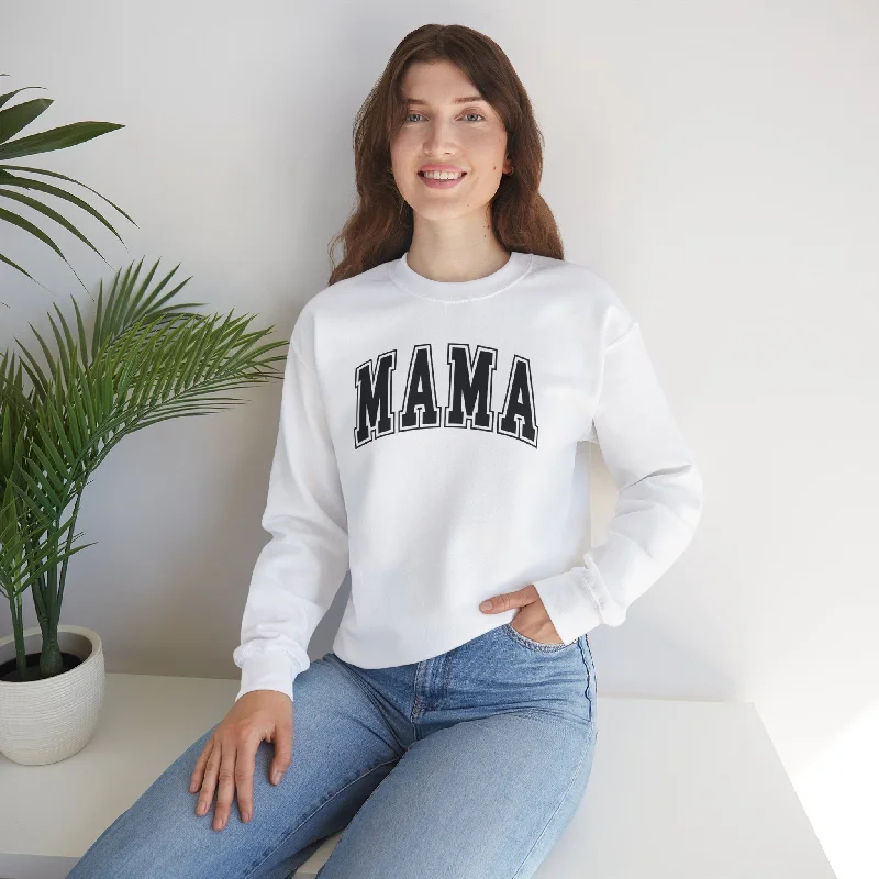 MAMA Sweatshirt (Black lettering) Handmade Hand-knitted Hand-woven