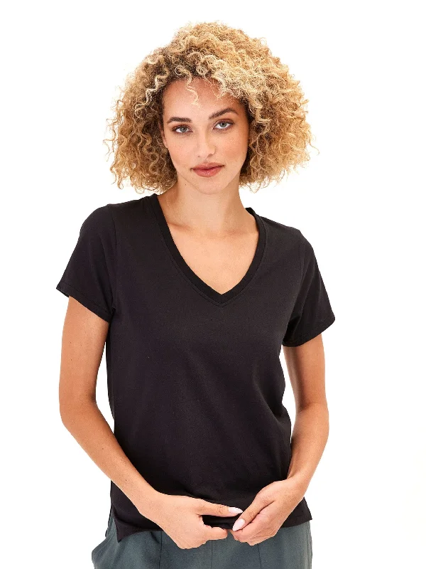 Pattie Classic Jersey V-Neck Tee Elegant Classic Vintage