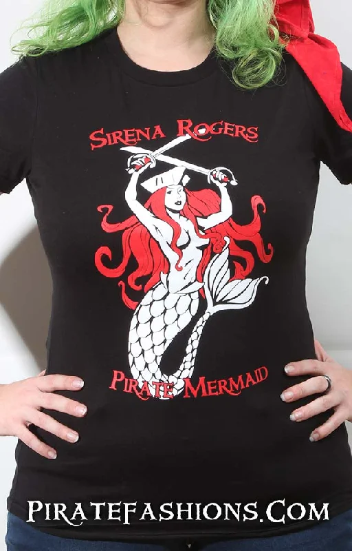 Pirate Mermaid Fitted Tee Silk Blend Satin Velvet