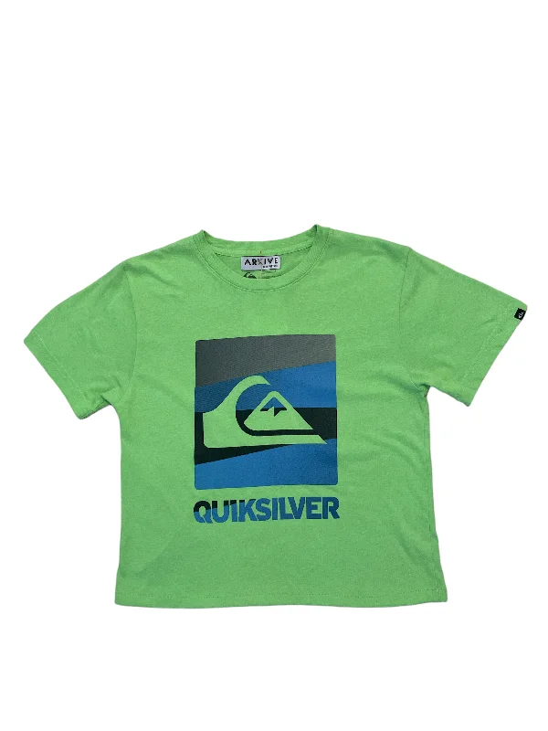 Quiksilver Fluro Green Baby T-Shirt Welt Pockets Slit Pockets