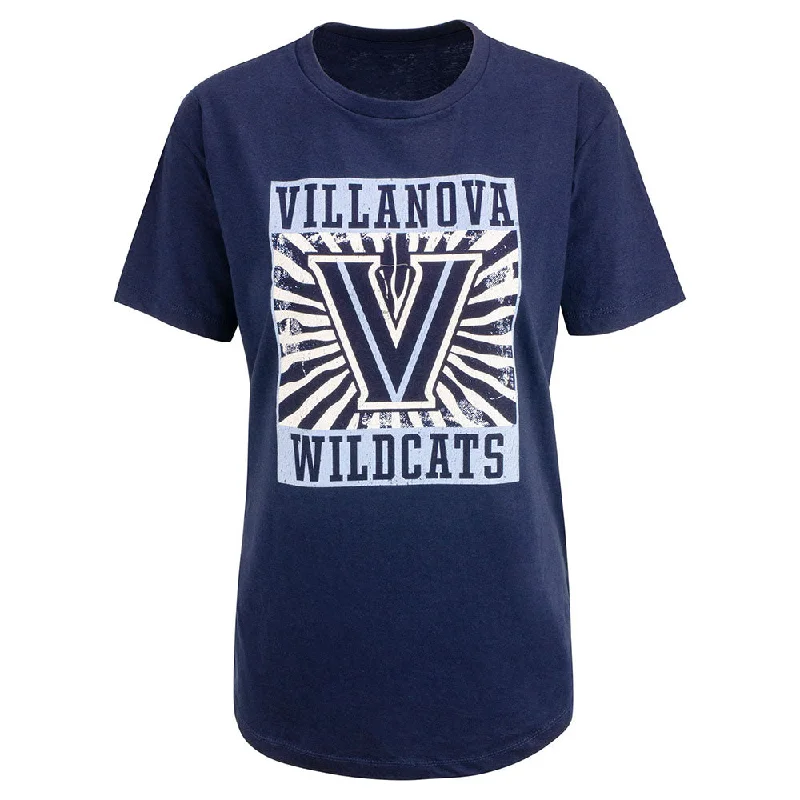 Ladies Villanova Wildcats Ciara T-Shirt Denim Fabric Leather Fabric Suede Fabric