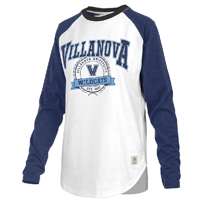 Ladies Villanova Wildcats Brooking Long Sleeve T-Shirt Terry Blend Velvet Blend Canvas Blend