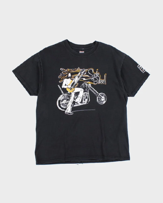 Vintage Sick Bike Graphic Print T-Shirt - L Mesh Canvas Denim