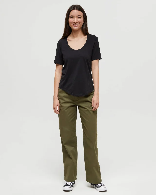 TreeBlend V-Neck T-Shirt Welt Pockets Slit Pockets Flap Pockets