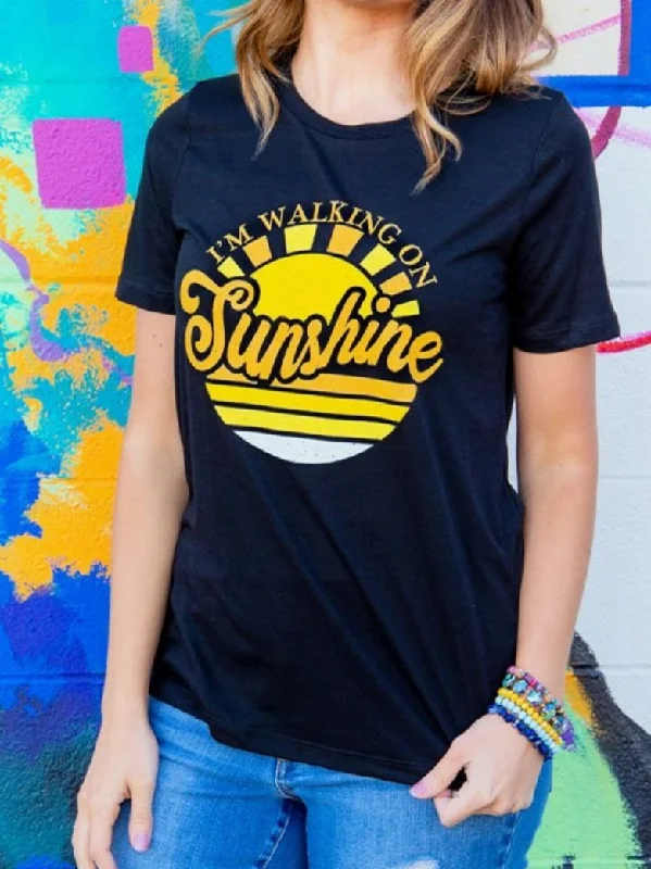 Walking on Sunshine Tee Zippered Buttoned Snapped