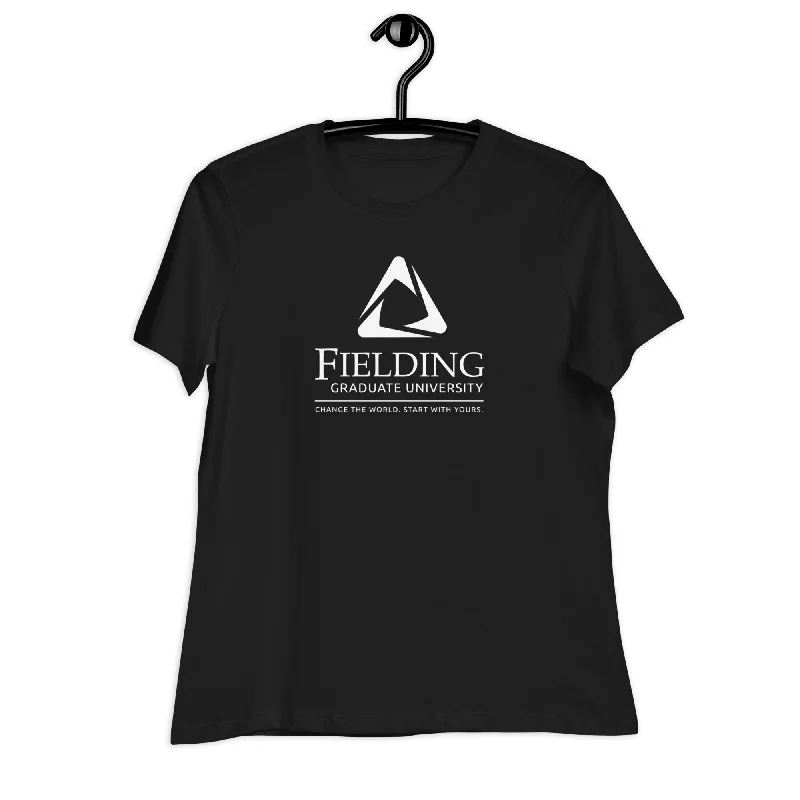 Women's Relaxed T-Shirt | Fielding Logo Satin Fabric Silk Fabric Chiffon Fabric