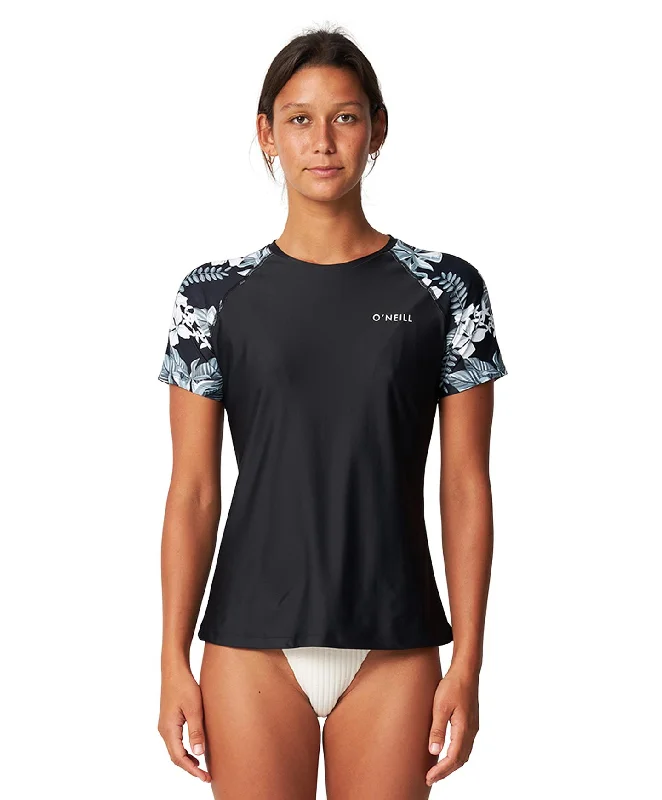 Women's Salina SS Surf Tee Rash Vest - Midnight Iron Safe Non-Iron Wrinkle Free