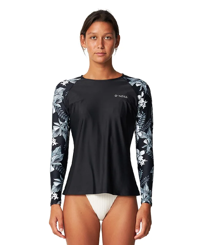 Women's Salina LS Surf Tee Rash Vest - Midnight Terry Blend Velvet Blend Canvas Blend