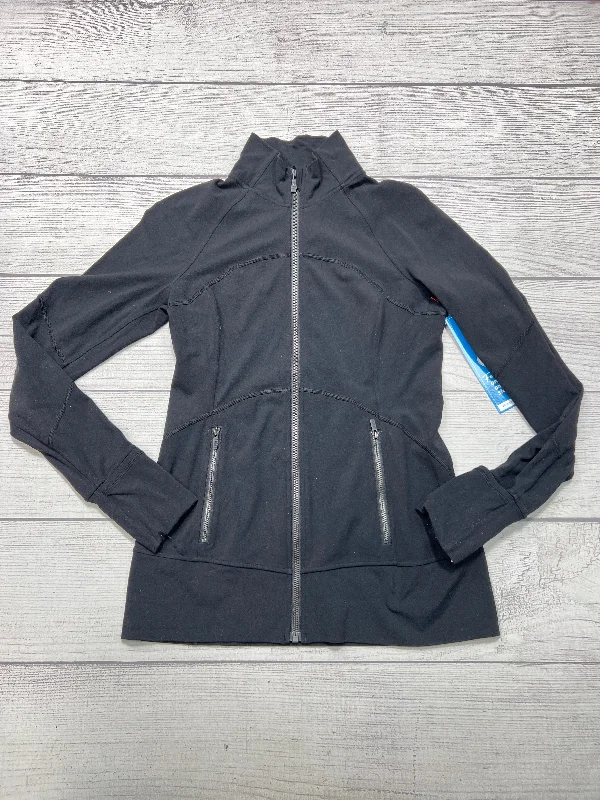 Athletic Jacket By Lululemon In Black, Size: M Zip Front Button Front Snap Front