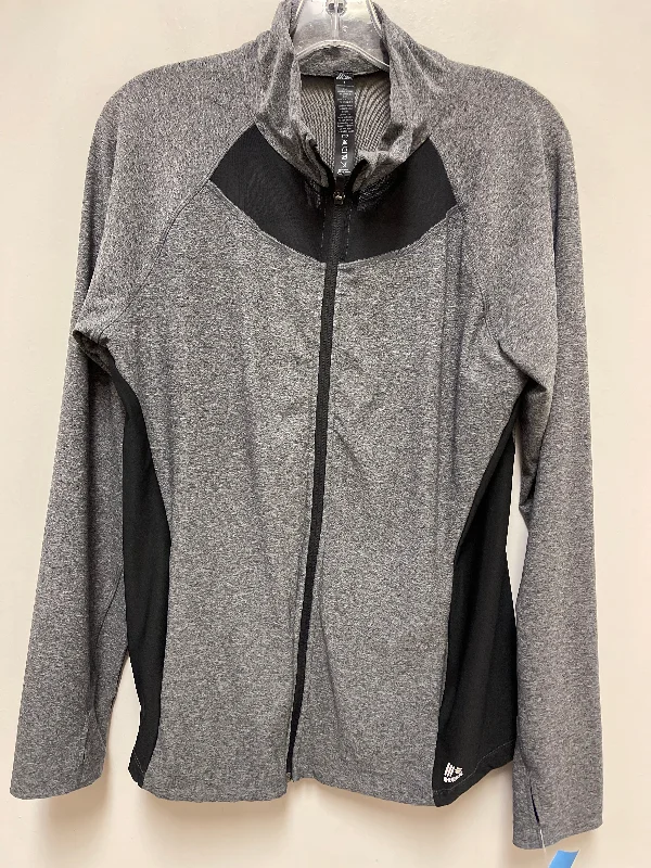 Athletic Jacket By Rbx In Grey, Size: L Hoodie Zip-Up Jacket Button-Up Jacket