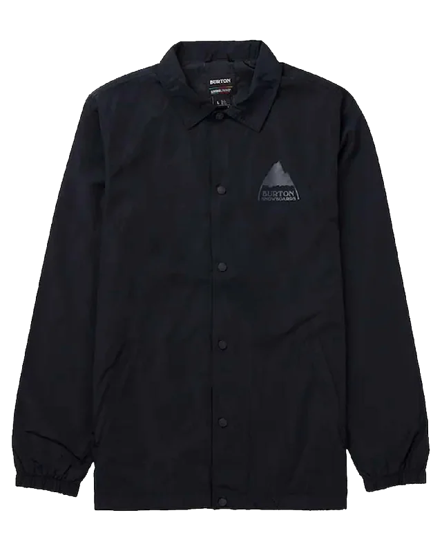 Burton Men's Coaches Jacket - True Black Snapped Jacket Toggled Jacket Drawstring Jacket