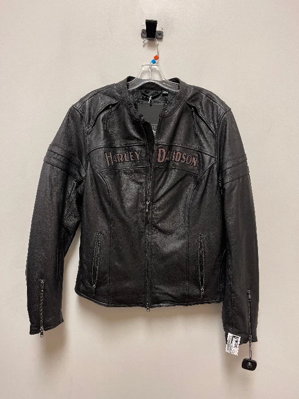 Jacket Designer By Harley Davidson In Black, Size: 2x Welt Pockets Slit Pockets Flap Pockets