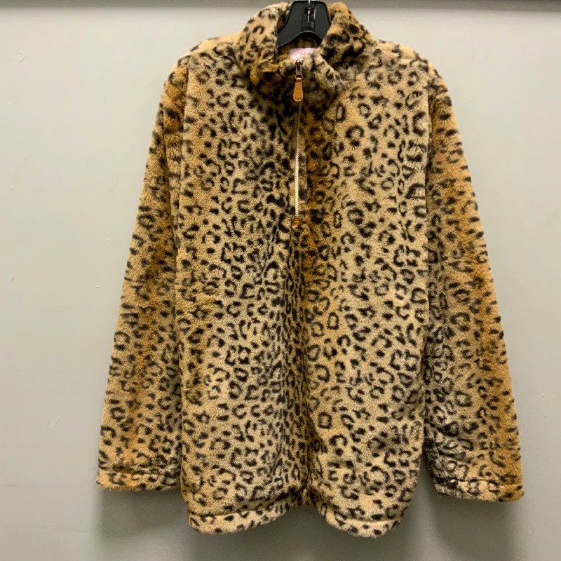 Jacket Fleece By Pink Lily In Animal Print, Size: L Quilted Jacket Puffer Jacket Insulated Jacket