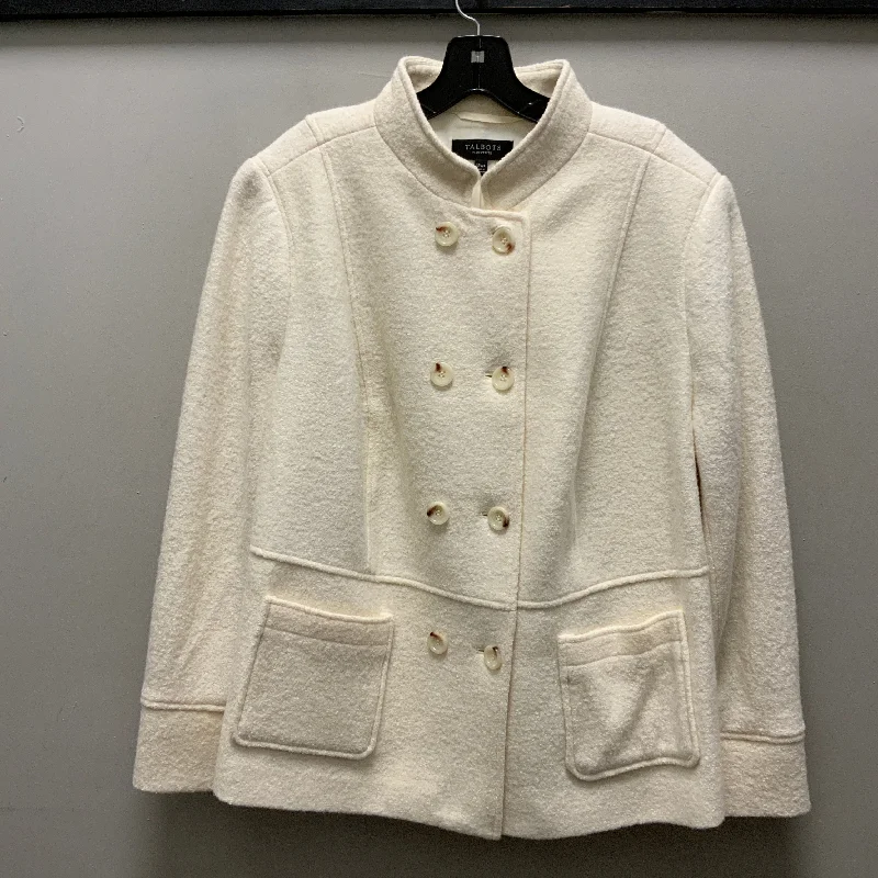 Jacket Other By Talbots In Cream, Size: 1x Zippered Jacket Buttoned Jacket Snapped Jacket