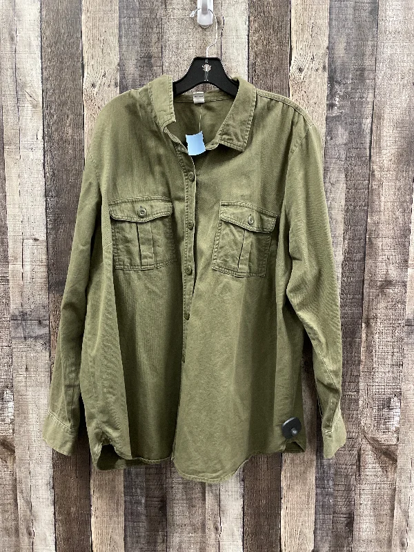 Jacket Shirt By Old Navy In Green, Size: Xxl Mesh Jacket Canvas Jacket Denim Jacket