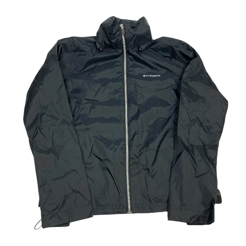 Jacket Windbreaker By Columbia In Black, Size: Xl Front Pockets Side Pockets Patch Pockets