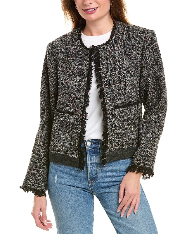 Joie Keely Tweed Wool & Mohair-Blend Jacket Cotton Jacket Linen Jacket Terry Jacket